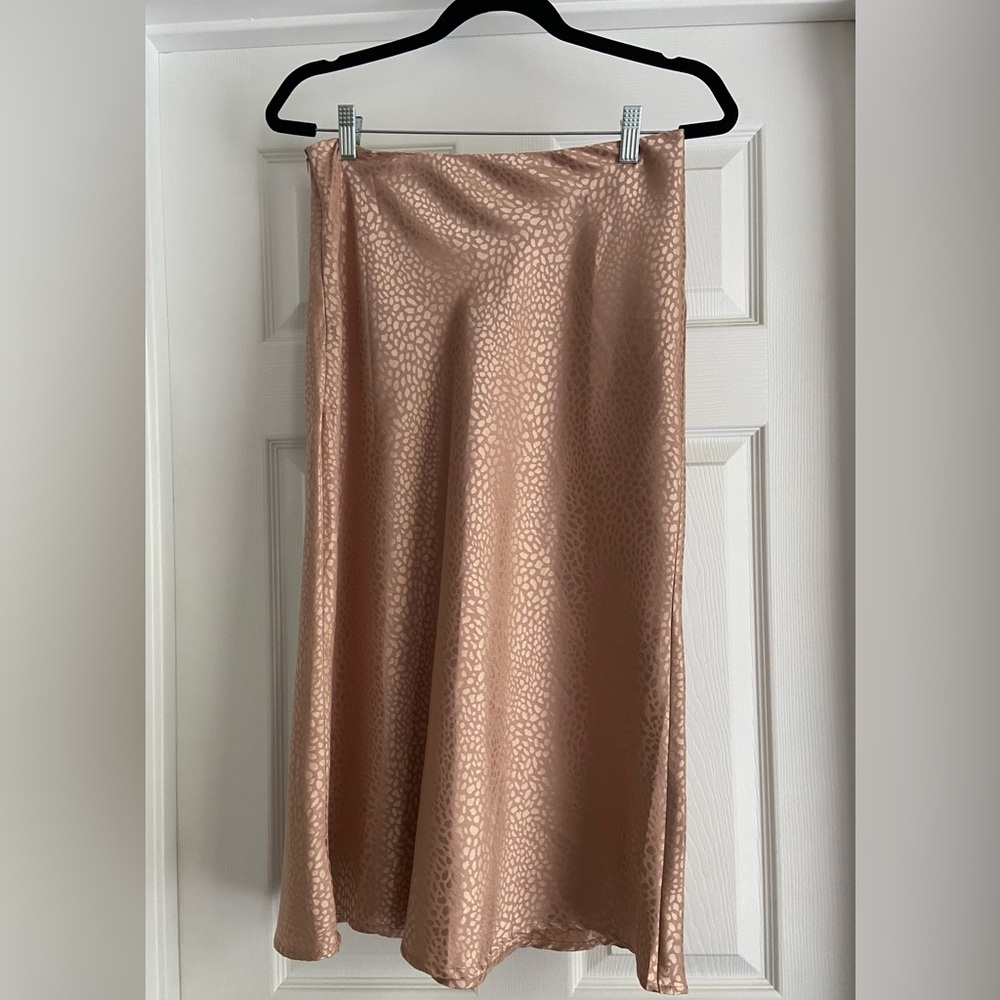 SHEIN Textured Brown A-Line Skirt
